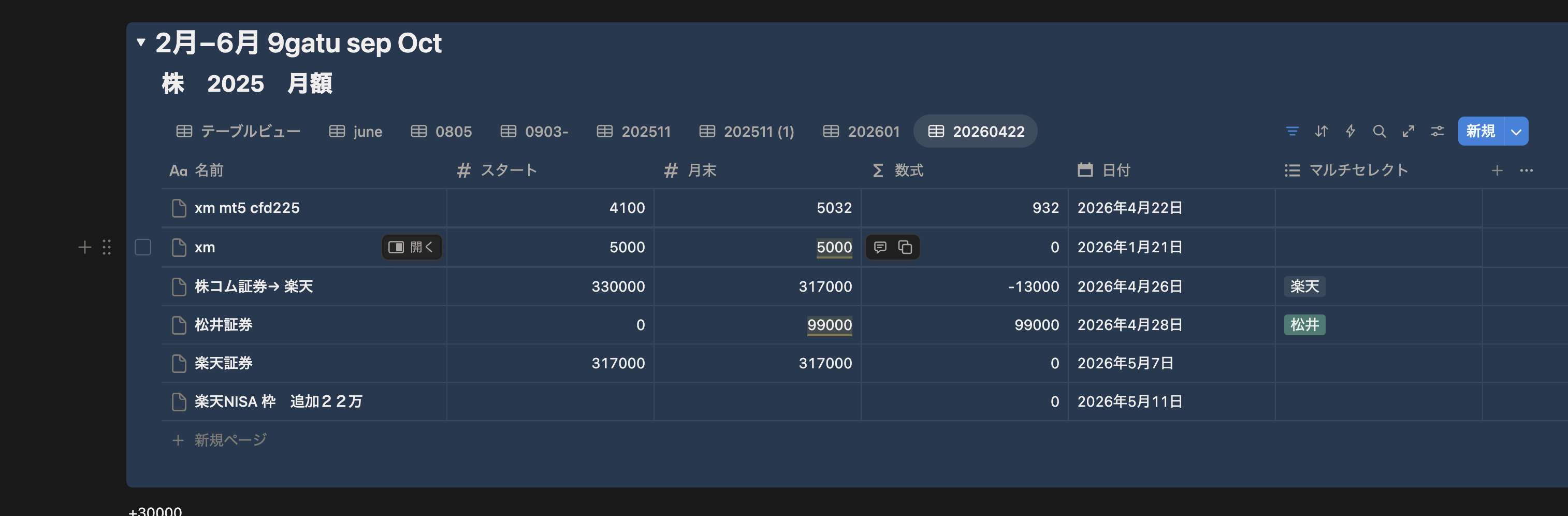 資金管理スクリーンショット1
